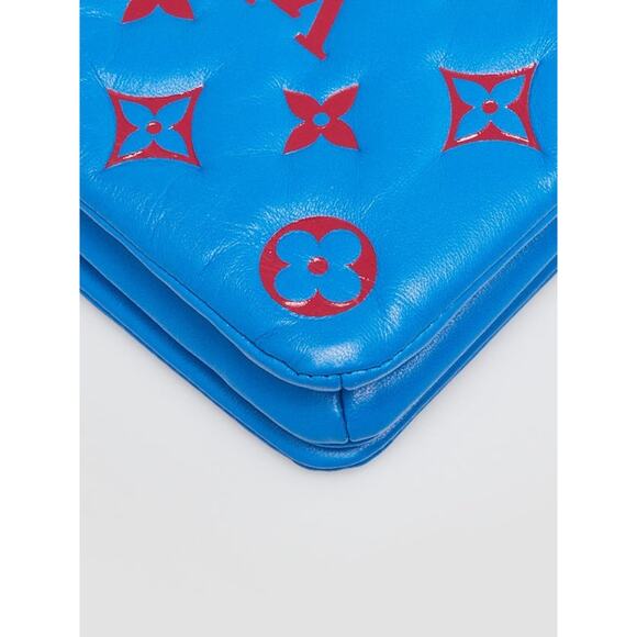 Louis Vuitton Coussin Pochette Bag Embossed Lambskin Blue/Red - Picture 5 of 6